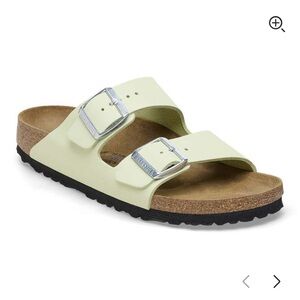 NEW IN BOX Birkenstock Arizona Nubuck Leather— Faded Lime